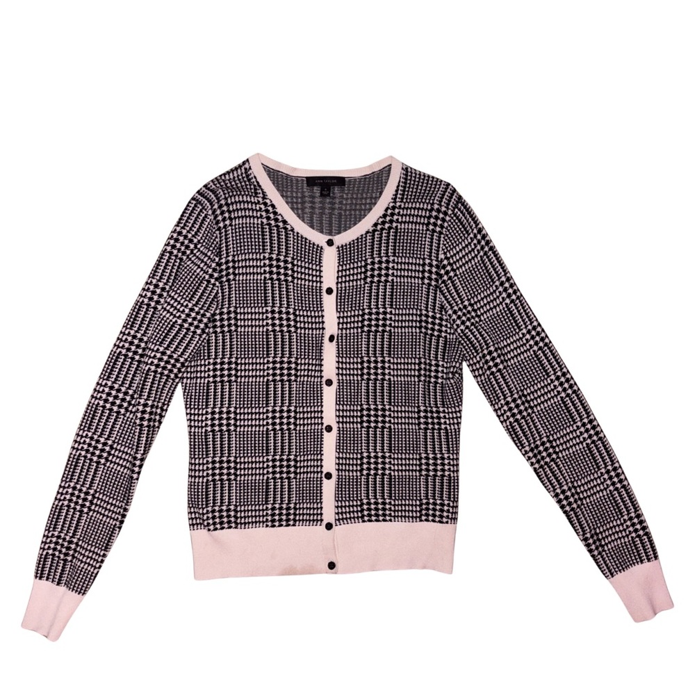 Ann Taylor Black and White Cardigan